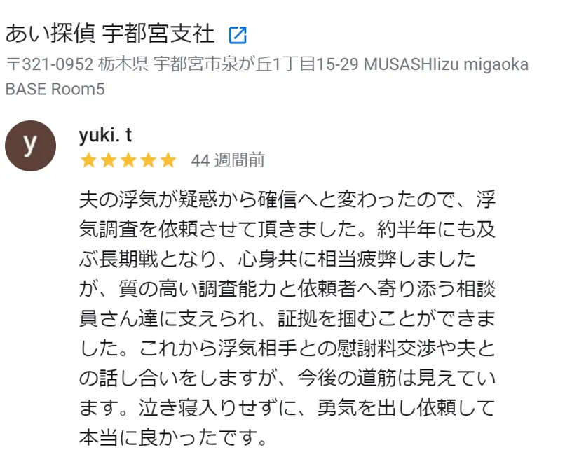 依頼者様からのGoogle口コミ